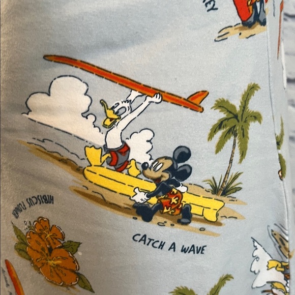 Disney Faux Wrap Dress Sleeveless Mickey Goofy Donald Hawaii Beach Size Medium - Picture 8 of 10
